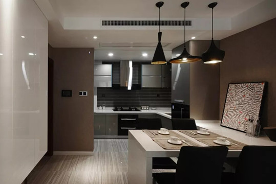 96平的現代風二居室，黑白灰的經典配色，時尚又大方