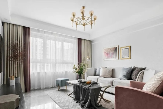 98㎡輕奢美式風(fēng)格裝修，輕盈靈動(dòng)演繹優(yōu)雅品位！