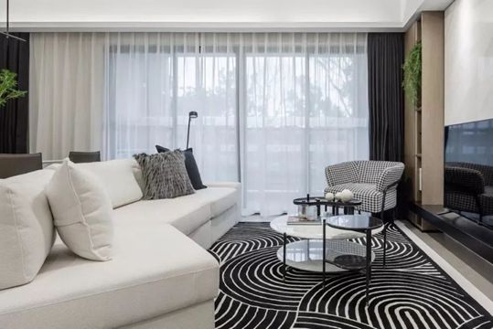 122㎡現代灰白配，穩重端莊的空間，安靜舒適而高級