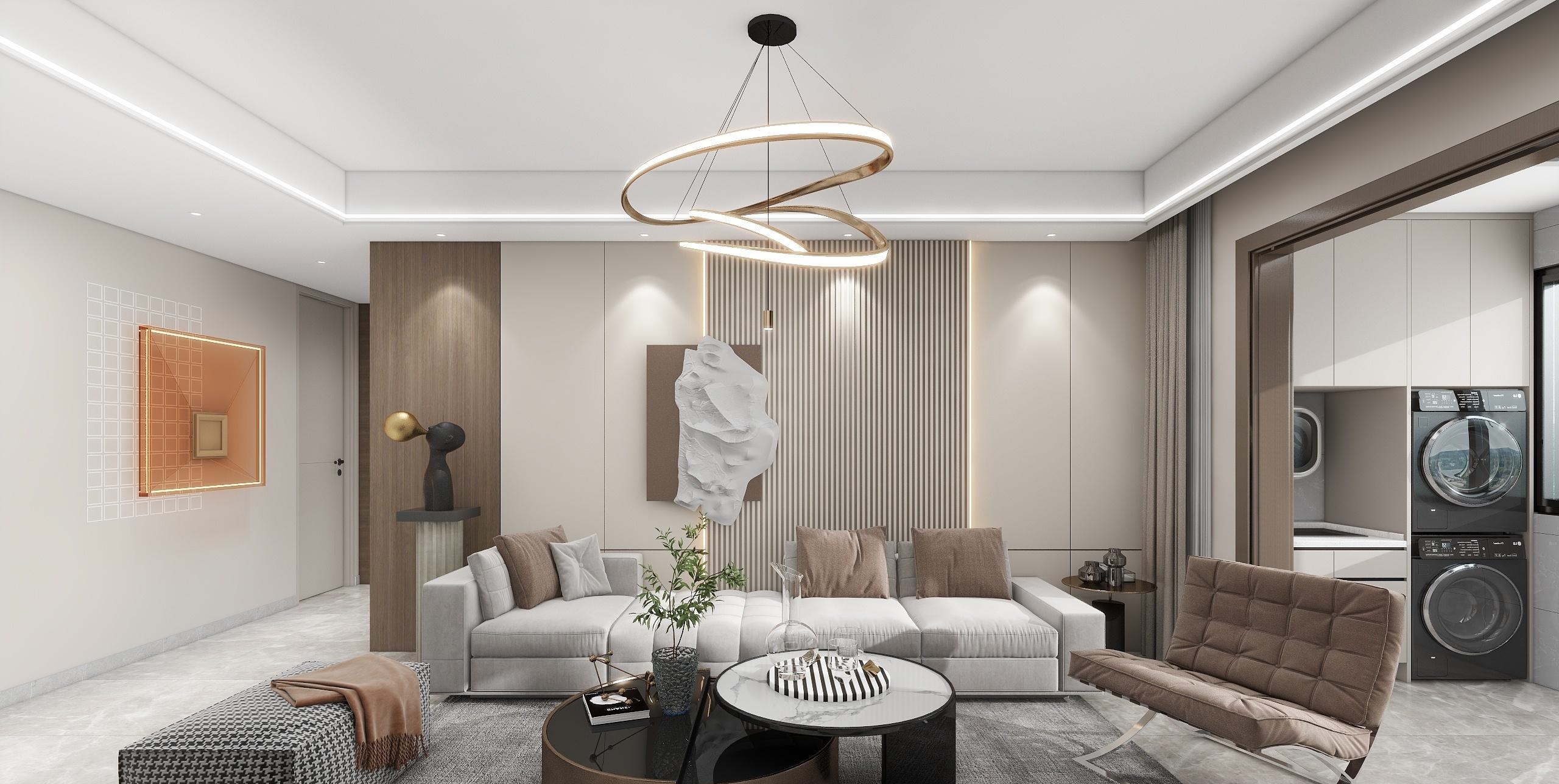 北張家園14w打造140㎡三室兩廳輕奢風！